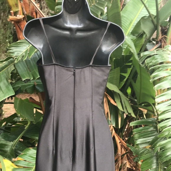 Vintage Jessica McClintock satin mermaid gown with rosettes - Picture 9 of 14